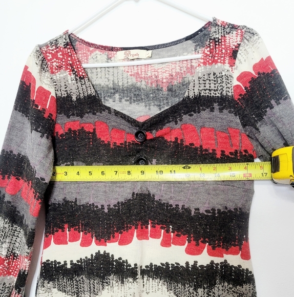 Aryeh Long Sleeve Tunic Sweater Dress Abstract Print Boho Festival Indie Size L - Picture 4 of 7